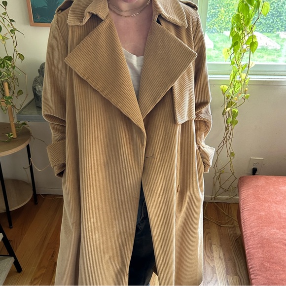 COS Beige Corduroy Trench Coat - Women’s Jackets & Coats - Picture 2 of 9